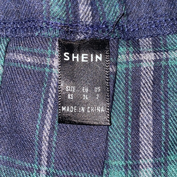 SHEIN XS Blue Green Plain Skirt Side Zip - Picture 3 of 4